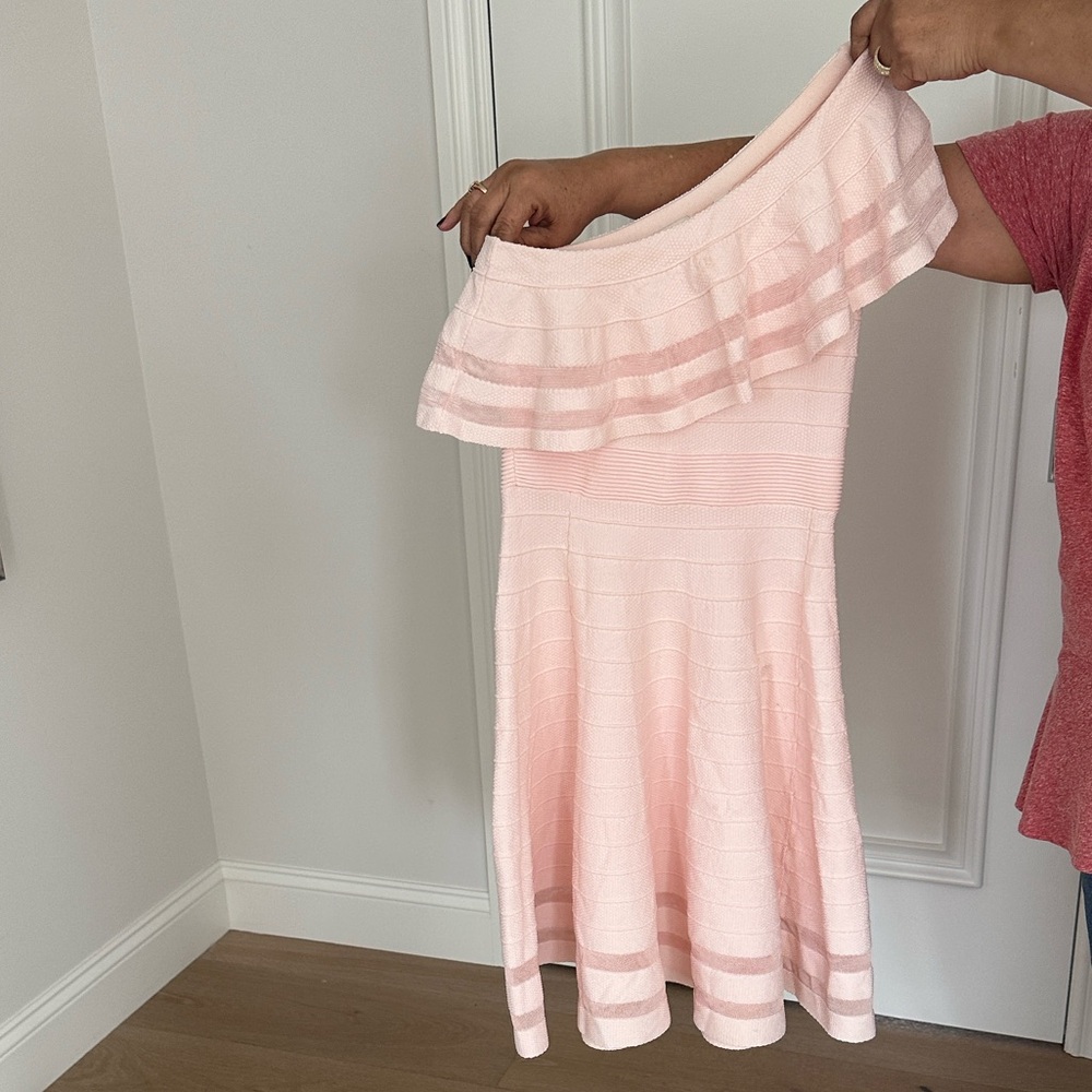 Ted Baker Blush Pink Off-Shoulder Knit Dress